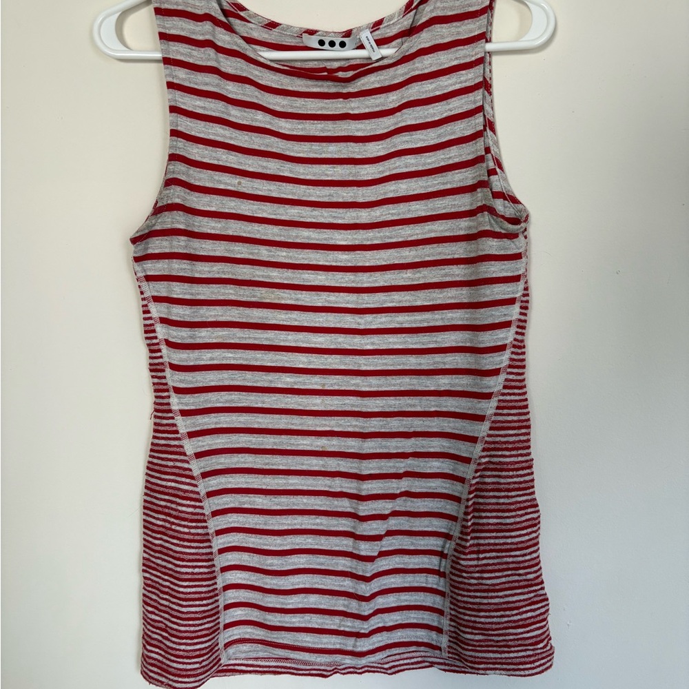 Striped Red and Cream Sleeveless Women’s Tank Top